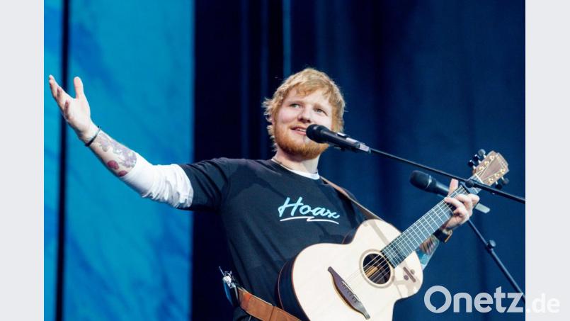 Der britische Sänger Ed Sheeran 2019 bei einem Konzert in Madrid. gibt ein Konzert im Wanda Metropolitano Stadion. Bild: Ricardo Rubio/Europa Press/dpa