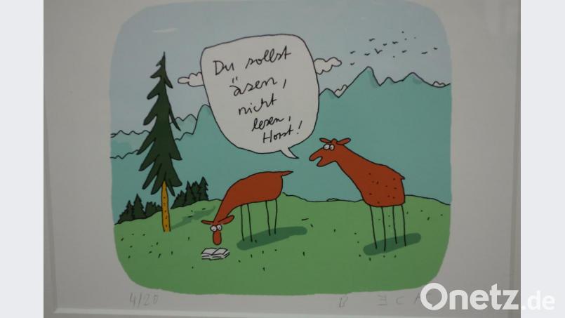 „Äsen nicht lesen!“ Die Karikatur von Beck ist eine der harmloseren im Kunst- und Gewerbeverein. Repro: Susanne Wolke