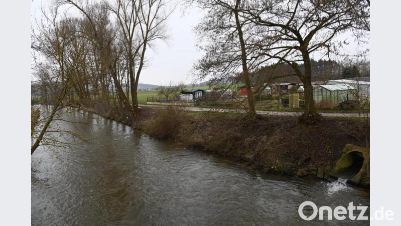 Sollte das Hochwasserrückhaltebecken im Bereich Neumühle und Witzlhof gebaut werden und käme es zu einen Jahrhunderthochwasser, könnte der Vilspegel soweit ansteigen, dass die Kleingartenanlage „An der Vils“ (rechts im Bild) sowie die Flächen Richtung Amberg (Bildmitte) bis zu einem Meter überflutet werden. Bild: gf