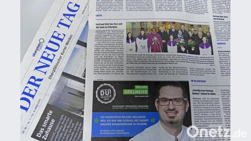 Diese Anzeige der CSU sorgte bei Grüne, Freie Wähler und SPD für Gesprächsstoff. Bild: tr