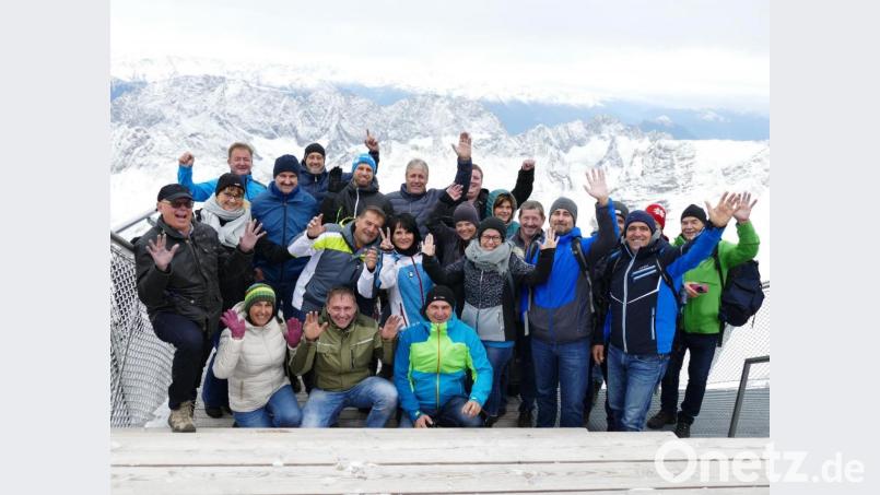 AH-Ausflugsgruppe auf der Zugspitze und in der Allianz-Arena Bild: ak