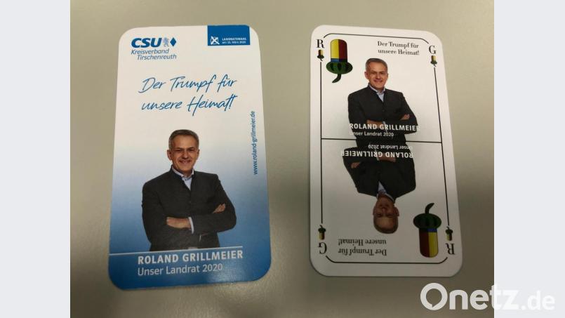 Landratskandidat Roland Grillmeier als Eichel-Ober. Bild: sfo