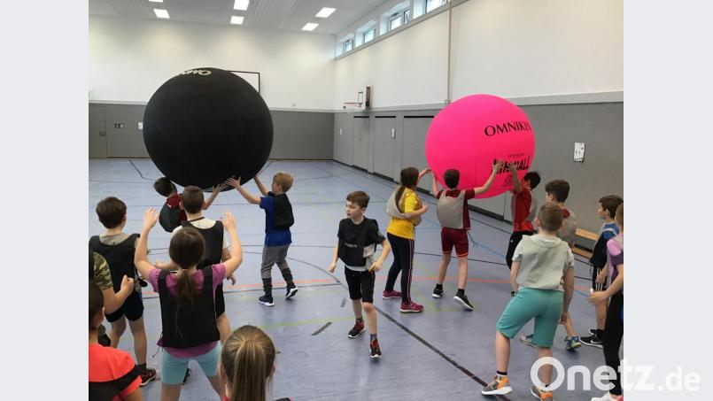 Ein &quot;Kin-Ball&quot;-Workshop fand in der Grundschule Konnersreuth statt. Bild: Grundschule Konnersreuth/exb