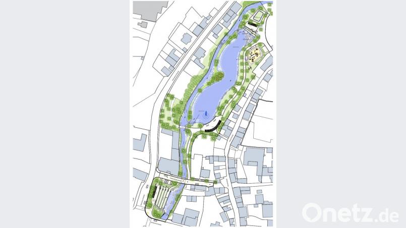 Der aktuelle Plan des ersten Bauabschnitts zum Projekt &quot;Zukunft Stadtgrün&quot;. Bild: exb