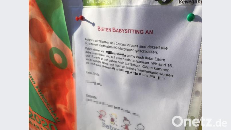 So geht Nachbarschaftshilfe: Zwei Schülerinnen bieten an, auf Kinder aufzupassen. Bild: upl