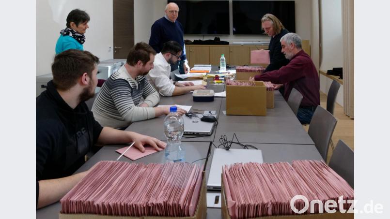 Kommunalwahl 2020. Berg von Briefwahlunterlagen. Bild: tr