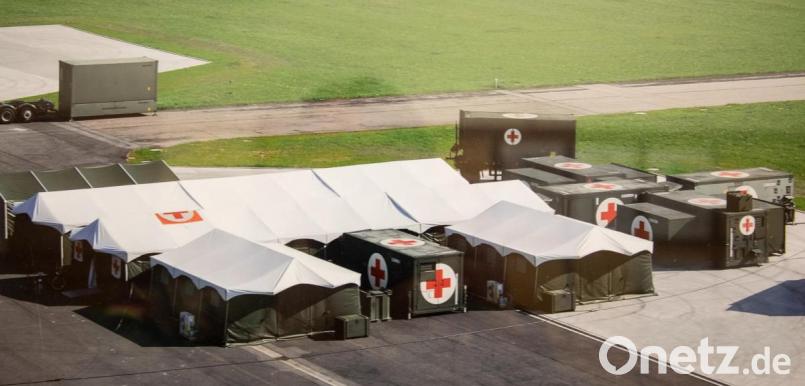 Das mobile Rettungszentrum der Sanitäter, wie es auch in Katastrophen- oder anderen Hilfseinsätzen verwendet wird. Bild: hbe