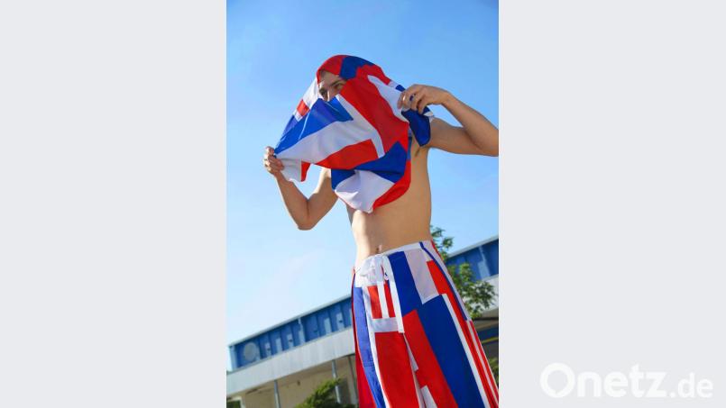 Die &quot;Kollektion Europa&quot; von Künstlerin Martina Triefel, die bei der gelichnamigen Modenschau im Tempelmuseum zum Festakt gezeigt wird. Bild: ads