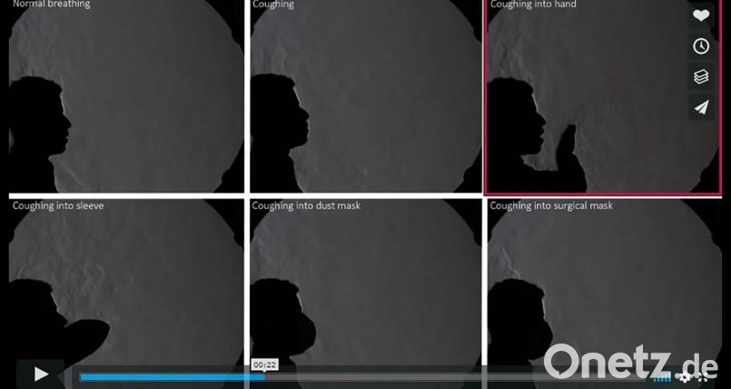 Das Video der Bauhaus-Universität Weimar verdeutlicht, wie sich Atemluft ausbreitet. Screenshot: Bauhaus-Universität Weimar