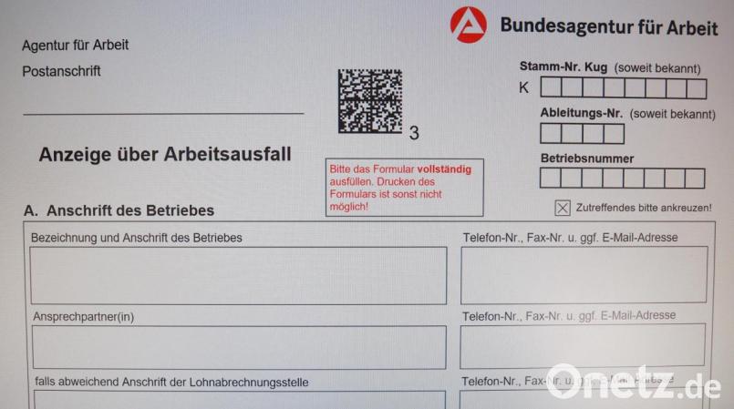 Dieser Vordruck muss zuerst ausgefüllt werden. Bild: Bühner