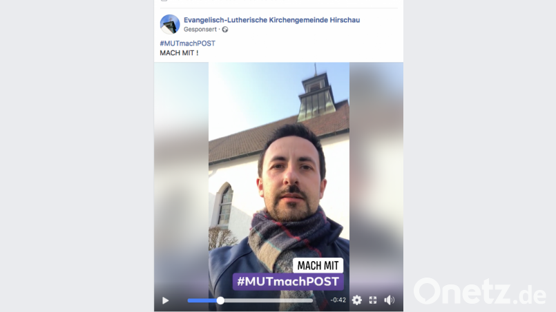 Pfarrer Stefan Fischer postet jeden Tag eine Mut-mach-Post auf Facebook unter "evangelisch-lutherische Kirchengemeinde Hirschau". Bild: wku