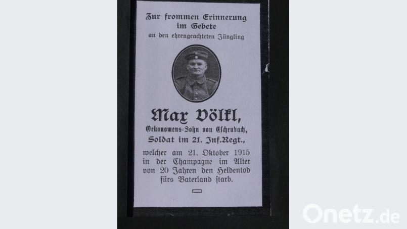 Gedenkblatt Max Völkl. Bild: rn