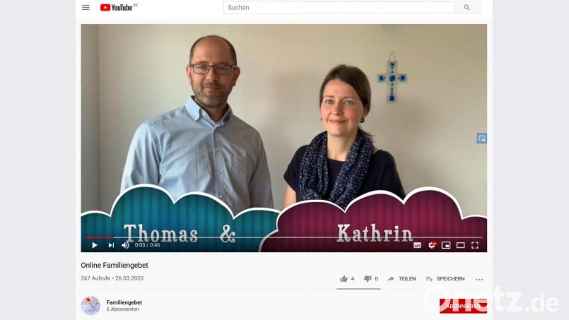 Thomas Völkl und Kathrin Karban-Völkl laden am Sonntag zum &quot;Online-Familiengebet&quot;. Screenshot: kaz