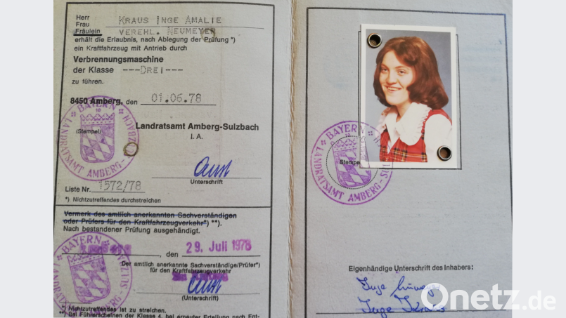 Der alte Führerschein von Inge Neumeyer. Bild: exb