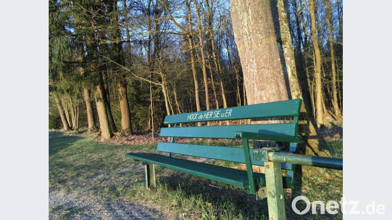 Am &quot;Holzacker&quot; steht das selbstgebaute Bankerl von Michael Lorenz aus Högling. Benutzen dürfen es aber alle, die mal kurz in der Natur abschalten wollen. Bild: Andreas Bauriedl/exb