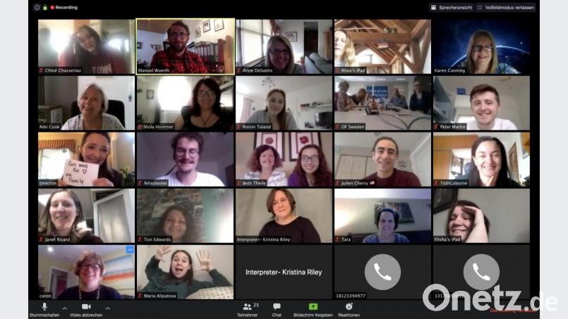 Per Videokonferenz beschließen die Teilnehmer der Internationalen Tagung von Operation Friendship die Absage des diesjährigen Austauschprogramms. Screenshot: exb/Felix Steiner