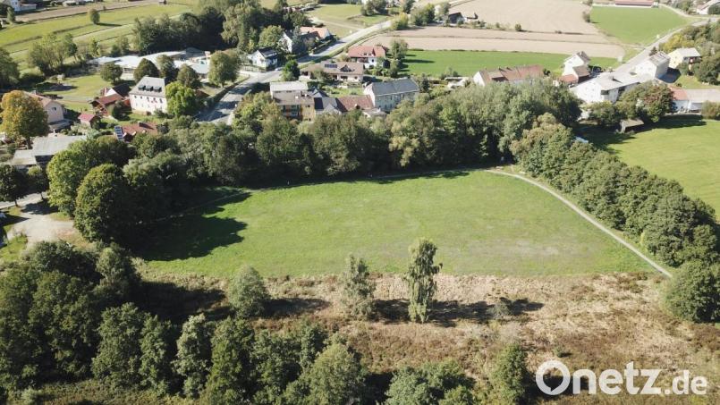 Der Bebauungsplan „Seniorenbetreuung an der alten Säge“ betrifft den oberen Bereich der Wiese an der Straße nach Dietersdorf. Bild: mmj