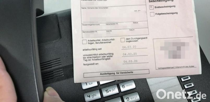 Eine Arbeitsunfähigkeitsbescheinigung gibt es derzeit nach telefonischer Diagnostik. Bild: Gabriele Schönberger