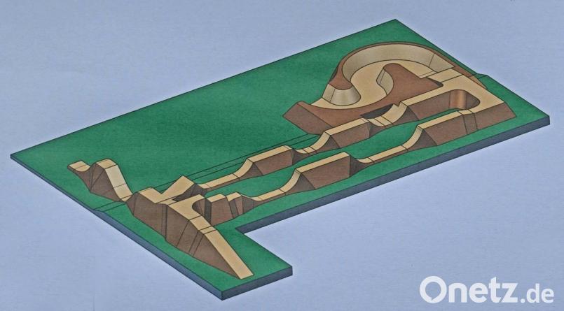 Schematisch dargestellt: Der beschlossene &quot;Dirt-Bike-Park&quot; auf dem Gelände unterhalb des Spielplatzes am Rabenbühl. Bild: twi