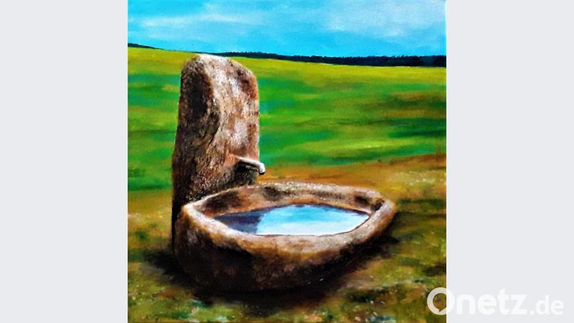 Das Bild eines Oberpfälzer Brunnens ist ein Vorgeschmack auf die Ausstellung, die später nachgeholt werden soll. Repro: rgr