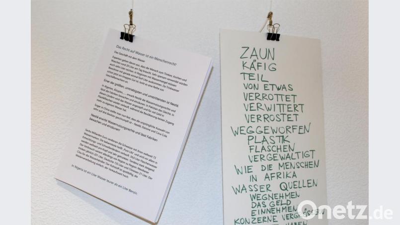 Wasser ist Menschenrecht - Kunst und Informationsmaterial von Monika Stock in Zusammenarbeit mit Focus-Europa im Löwenwirtgäßchen. Die Galerie ist bis 05. Juni 2020 geöffnet. Bild: Williamson, Dagmar