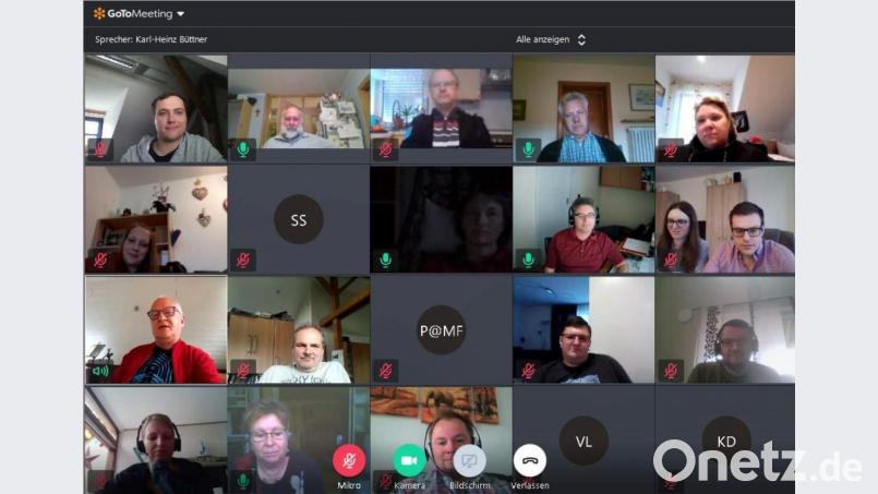 In einer virtuellen Sitzung beschäftigten sich die Vorsitzenden von 11 der 18 im NBMB-Kreisverband organisierten Musikvereine auf Einladung des Kreisvorsitzenden Werner Stein (obere Reihe, Zweiter von links) mit den Auswirkungen der Corona-Pandemie. Bild: u