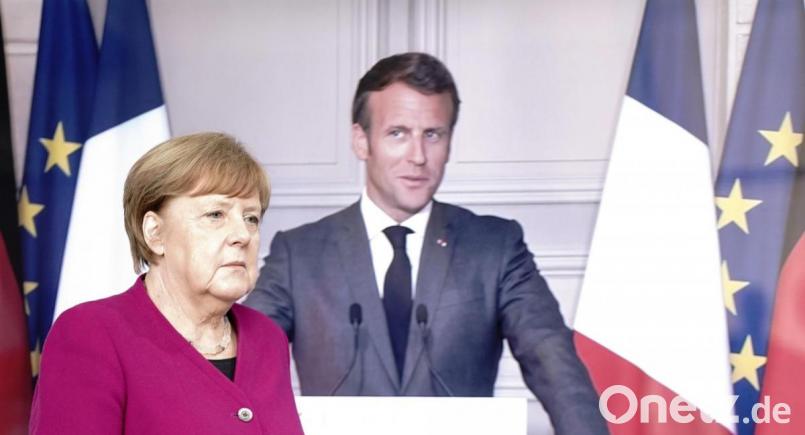 Bundeskanzlerin Angela Merkel nach einer gemeinsamen Videokonferenz mit Frankreichs Präsident Emmanuel Macron. Bild: Kay Nietfeld/dpa