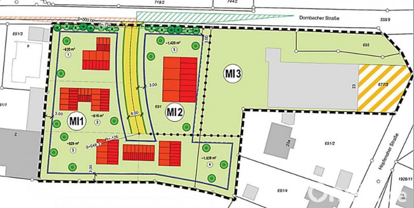 Der Plan für das Mischgebiet Neukam an der Dornbacher Straße. Repro: sck