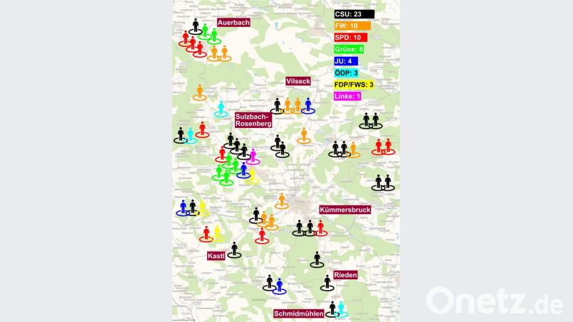 Die meisten Kreisräte des Kreistages Amberg-Sulzbach kommen aus Sulzbach-Rosenberg. Bild: Oberpfalz-Medien
