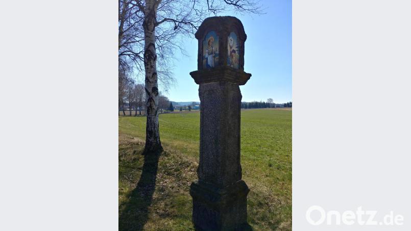 Die "Bleim-sei"-Martersäule am Kirchsteig zwischen Naab und Bärnau. Bild: Markus Frank