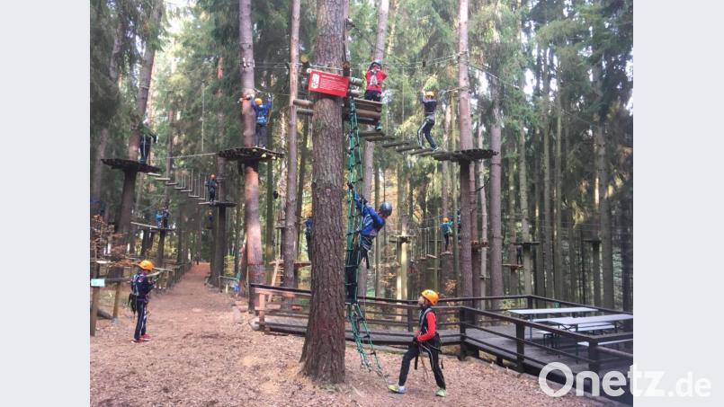 Nach den Corona-bedingten Schließungen öffnet auch der Hirschauer Hochseilgarten wieder seine Pforten. Abstands-und Hygiene-Regeln sind einzuhalten. Bild: chl