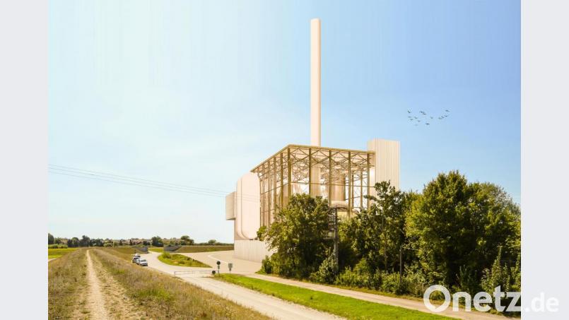 Die Computerdarstellung zeigt, wie die Klärschlamm-Verbrennungsanlage in Straubing einmal aussehen könnte. Bildmontage: SER Straubing/exb