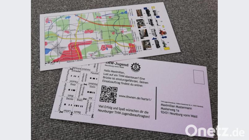 Mit einem Postkarten-Rätsel will das THW Neunburg bei seinen jungen Aktiven für Unterhaltung sorgen. Bild: exb