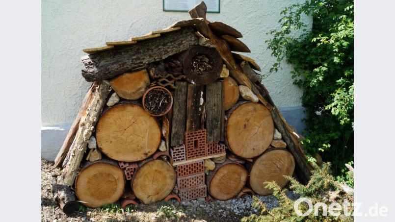 Das neue Insektenhotel am Artenschutzturm in Hohenkemnath. Bild: snn