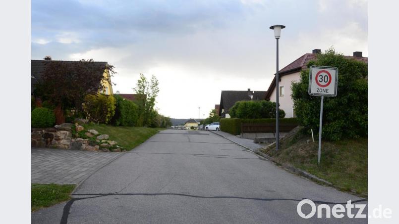 An der Einfahrt in den Auenweg gibt die Beschilderung die zulässige Geschwindigkeit vor, die jedoch von vielen Verkehrsteilnehmern nicht eingehalten. Marktrat Bernd Reil wollte deshalb die Aufstellung von Pflanztrögen als &quot;Bremse&quot;. Die Entscheidung über den Antrag erfolgt, wenn brauchbare Messergebnisse vorliegen. Bild: bey