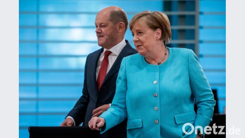 Kanzlerin Angela Merkel (CDU) neben Vizekanzler Olaf Scholz (SPD). Foto: Michael Kappeler/dpa-Pool/dpa Bild: Michael Kappeler