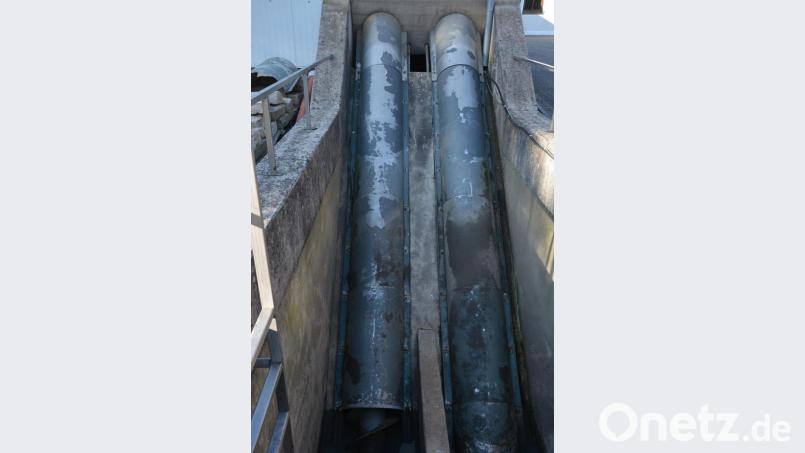 Zwei sogenannte &quot;Schnecken&quot; befördern das Abwasser in die Kläranlage. Bild: jr