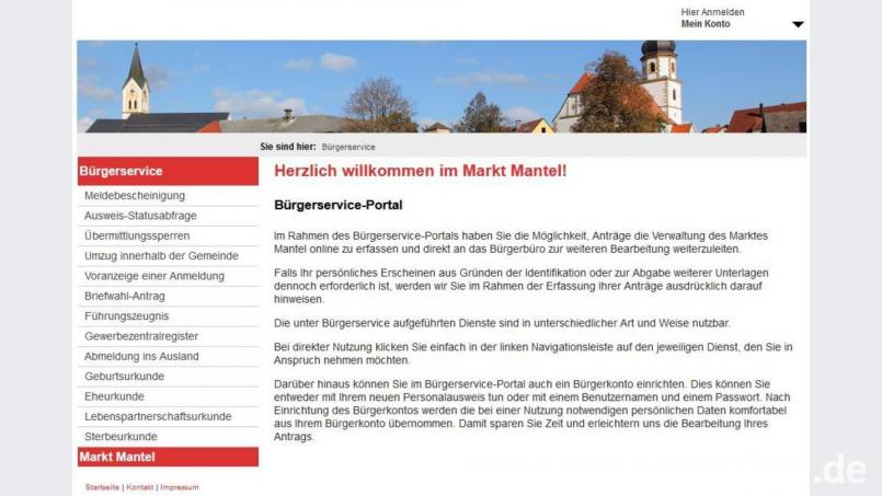 Ein Bürgerservice-Portal gibt es bereits. Die CSU-Marktratsfraktion Mantel wünscht sich auch für die Gemeinderatsarbeit ein digitales Informationssystem. Bild: exb