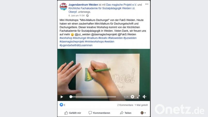 In einem Mini-Malkurs per Facebook erhalten die Jugendlichen Anleitungen für erste eigene Werke. Bild: nba