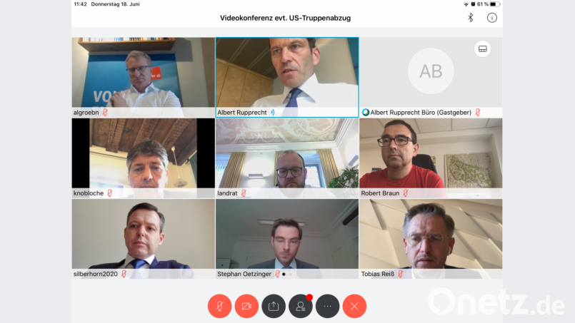 Politiker aus der Region machen sich bei einer Videokonferenz mit Thomas Silberhorn für den Truppenübungsplatz Grafenwöhr stark. Bild: exb
