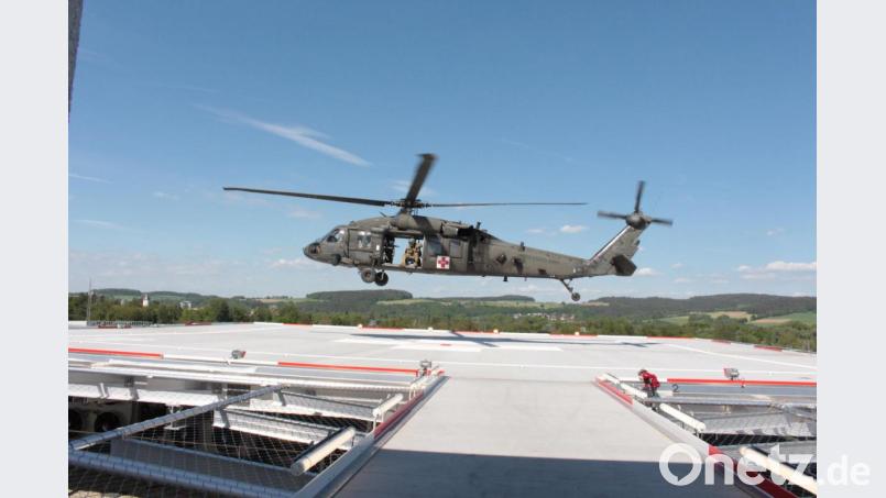 Die US Army befindet sich im Landeanflug zum Weidener Klinikum. Bild: Klinikum Weiden