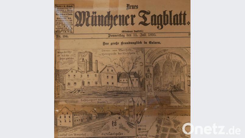 Sogar das Münchner Tagblatt berichtete 1895 über die 160 abgebrannten Gebäude und 1500 Obdachlosen in Eslarn. Bild: gz