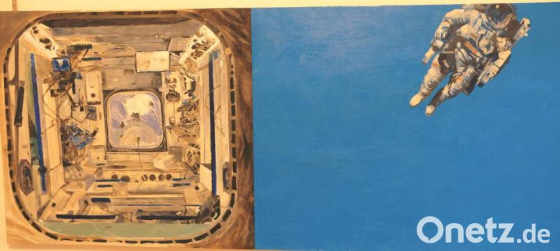 Die Motive von Ramón de Jesús Rodriguez lassen oft Raum zum Rätseln: Der Raumfahrer Juri Gagarin mit seinem Raumschiff Bild: do