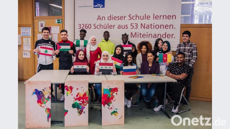 Integrationsschüler (BIK) der Europa-Berufsschule vor der Coronazeit. Diese und Schüler in den Berufsvorbereitungsklassen starten im September mit neuen Kooperationspartnern in ein Schuljahr mit großen Herausforderungen. Bild: Bühner