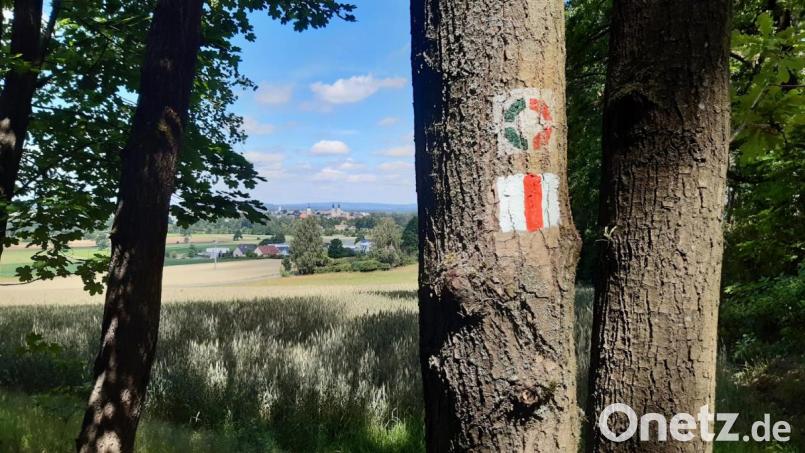 Die Markierung weist dem Wanderer den Weg. Das rot-weiße Rechteck steht für den Dr.-Beck-Weg. Bild: Lowak