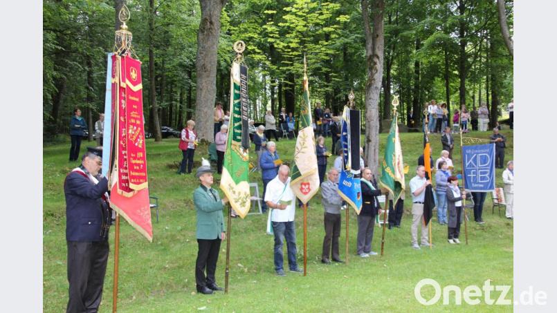 Nicht fehlen durften die Fahnenabordnungen der Bärnauer Vereine. Bild: kro