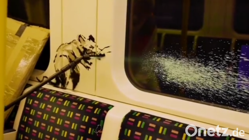 Eine Ratte hustet eine Farbwolke ans Fenster. Hinter dem Kunstwerk steckt der britische Künstler Banksy. Screenshot: instagram.com/banksy