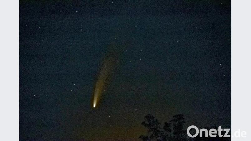Der Komet Neowise ist auch im Stiftland gut zu sehen. Dieses Bild wurde am 14. Juli nachts um halb 2 aufgenommen. Bild: han