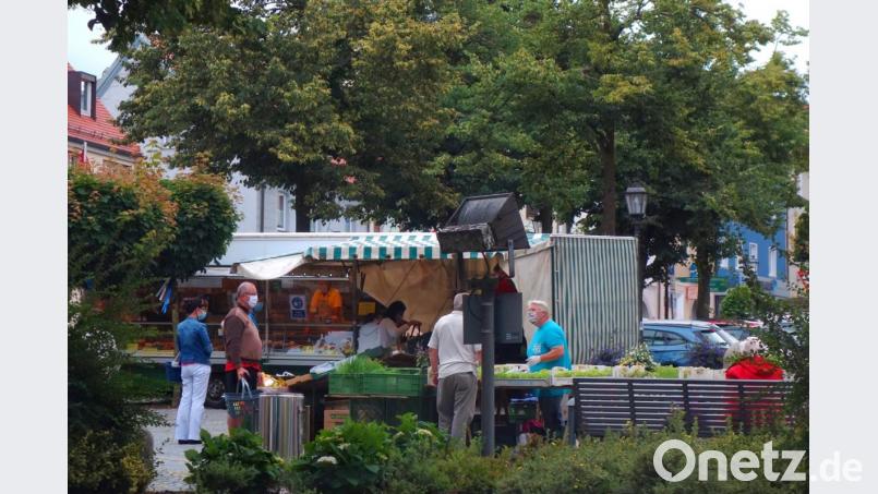 Der wöchentliche Bauernmarkt vor dem Rathaus ist die eine Seite der Direktvermarktung. Nun soll das gesamte Angebot der Region in einem neuen Onlineportal - inklusive einer Zustellung noch am gleichen Tag - Händler und Kunden vor Ort wieder mehr zusammenbringen. Bild: fjo