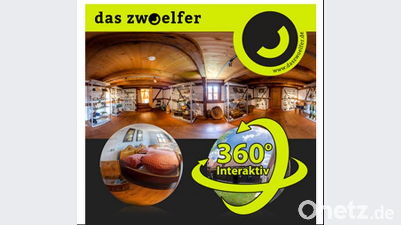 Ausgesuchte Räume sind ab sofort in 360-Grad-Panorama-Rundgängen erlebbar: Hier der Sengerhof in Bad Neualbenreuth. Bild: Ikom Stiftland/exb